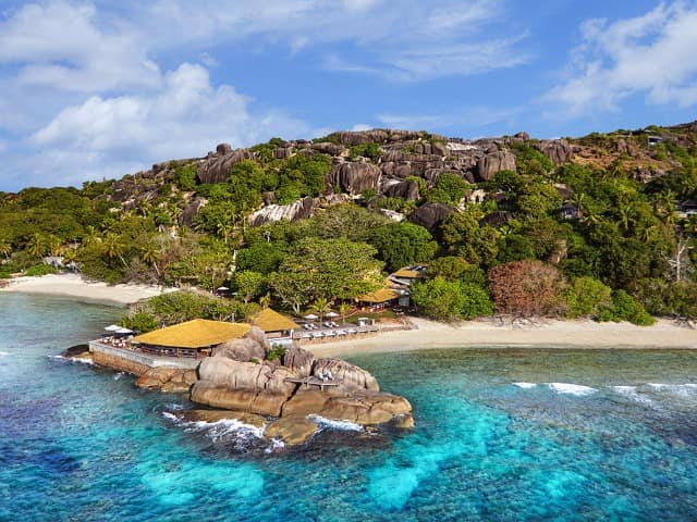 Vista aérea do Six Senses Zil Pasyon, Seychelles